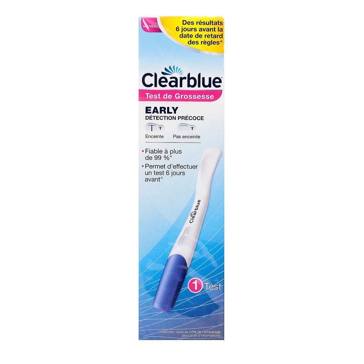 Clearblue - test de grossesse - des résultats 6 jours avant - 1 test