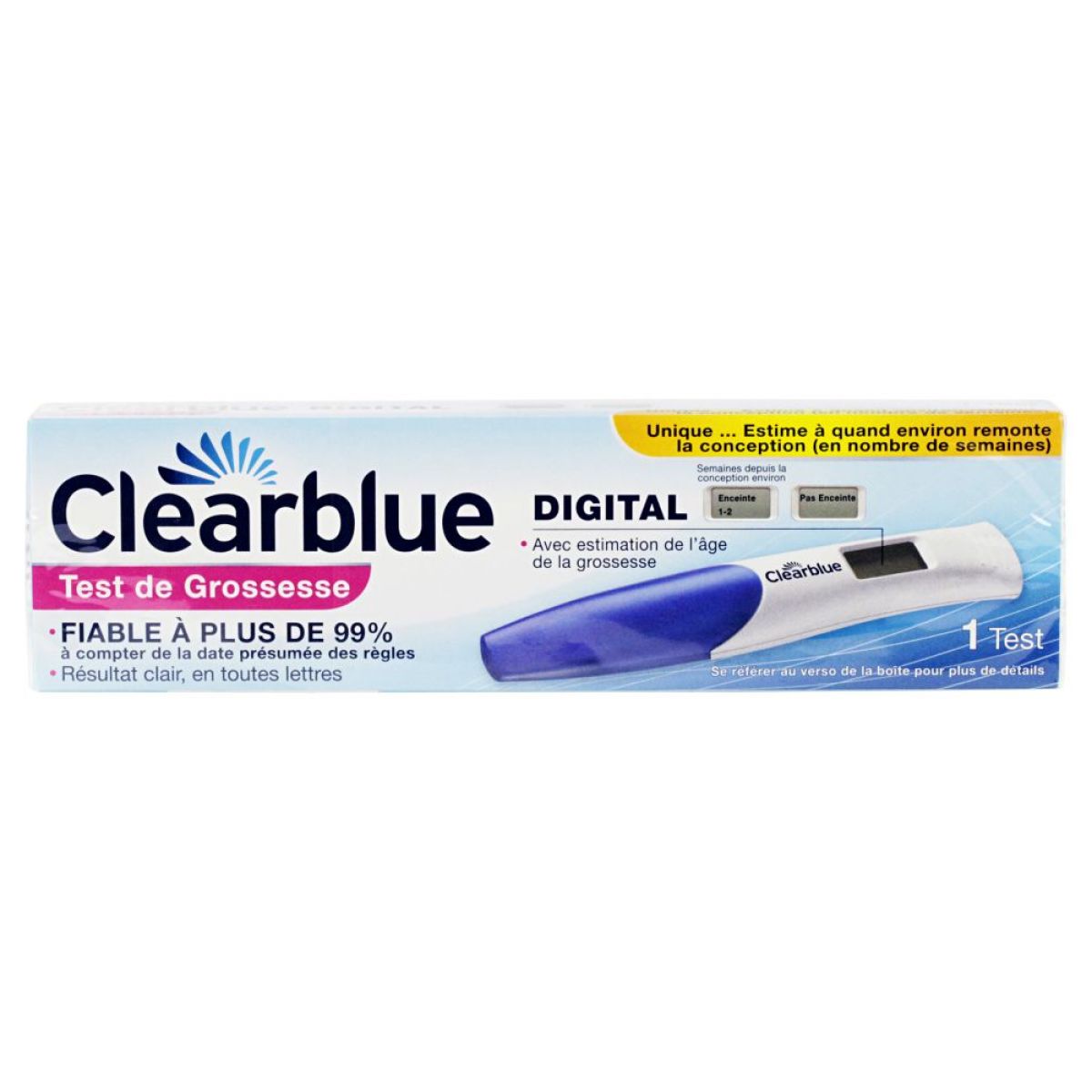Clearblue - test de grossesse avec nombre de semaines - 1 test