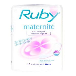 12 serviettes maternité maxi