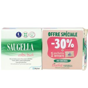 Cotton Touch 12 serviettes hygiéniques Nuit x2