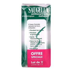Antiseptique naturel 2x15 lingettes intimes