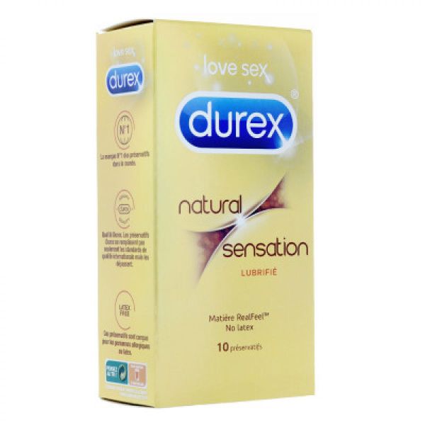 Durex - Natural sensation lubrifié - 10 préservatifs