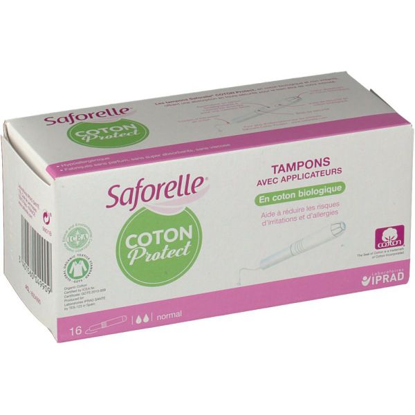 Saforelle - Coton protect - 16 tampons avec applicateurs
