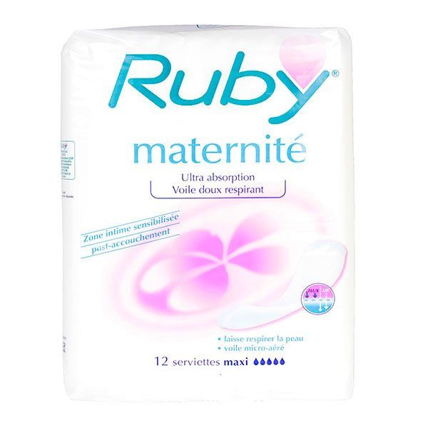 12 serviettes maternité maxi