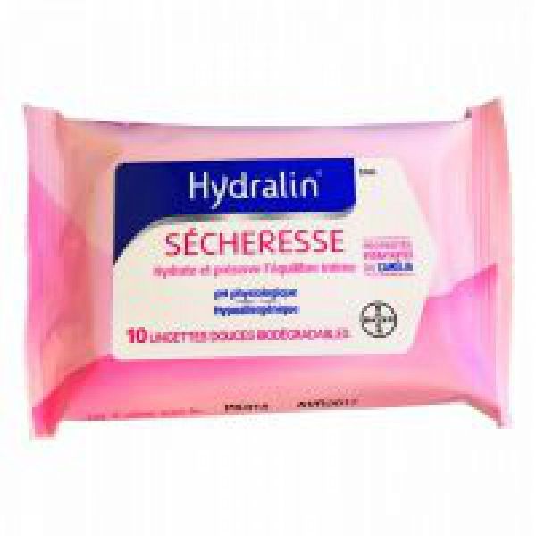 Hydralin Sécheresse - 10 lingettes douces biodégradables