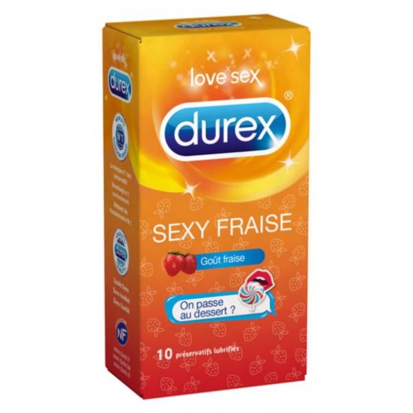 Durex - Sexy Fraise - 10 préservatifs