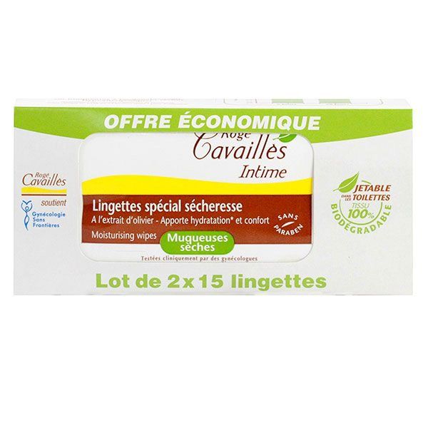 2x15 lingettes intimes spécial sécheresse