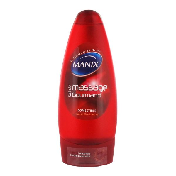 Manix - Gel de massage gourmand - Fraise onctueuse - 200ml